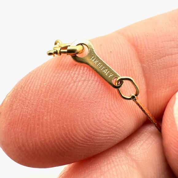 Australian Artisan Black Opal Triplet Necklace 14K Yellow Gold Unique Design - Picture 6 of 6